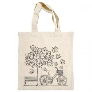 단풍 나무 자전거 에코 가방 컬러링